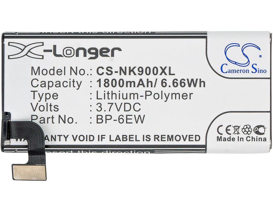 CS-NK900XL : Battery for Nokia Lumia 900, Lumia 900 4G LTE - Replaces Nokia BP-6EW