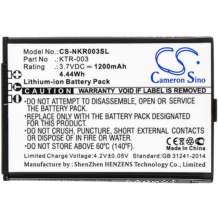 CS-NKR003SL : Battery for Nintendo NN3DS, MWH710A01, New 3DS - Replaces Nintendo KTR-003