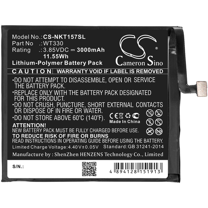 CS-NKT157SL : Battery for Nokia 4.2, TA-1150, TA-1157 - Replaces Nokia WT330