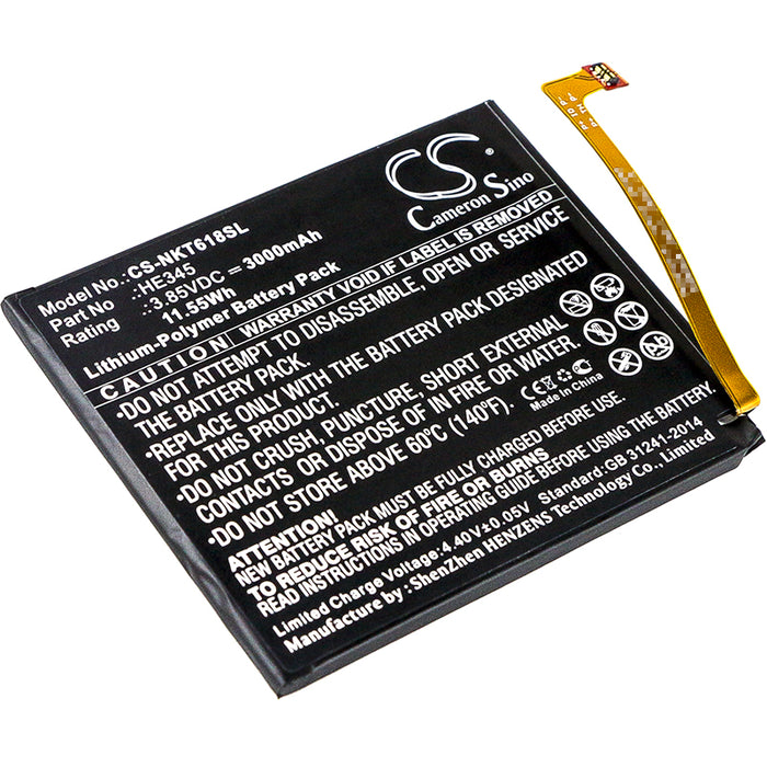 CS-NKT618SL : Battery for Nokia Nokia 6 2nd, 6 2018, 6 2nd - Replaces Nokia HE345, HE353