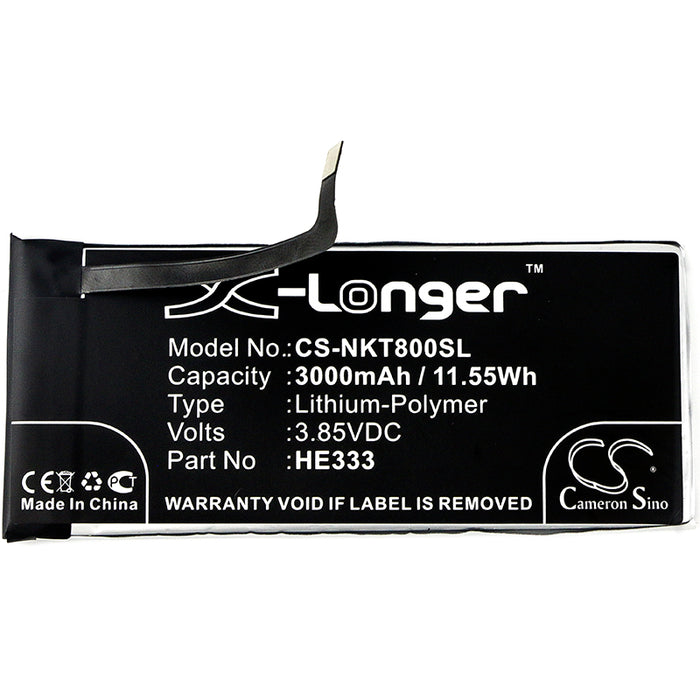 CS-NKT800SL : Battery for Nokia 8 Sirocco, 8 Sirocco Global TD-LTE, 8 Sirocco Global Dual SIM and others - Replaces Nokia HE333