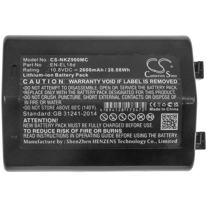 CS-NKZ900MC : Battery for NIKON D6, Z9 - Replaces NIKON EN-EL18d