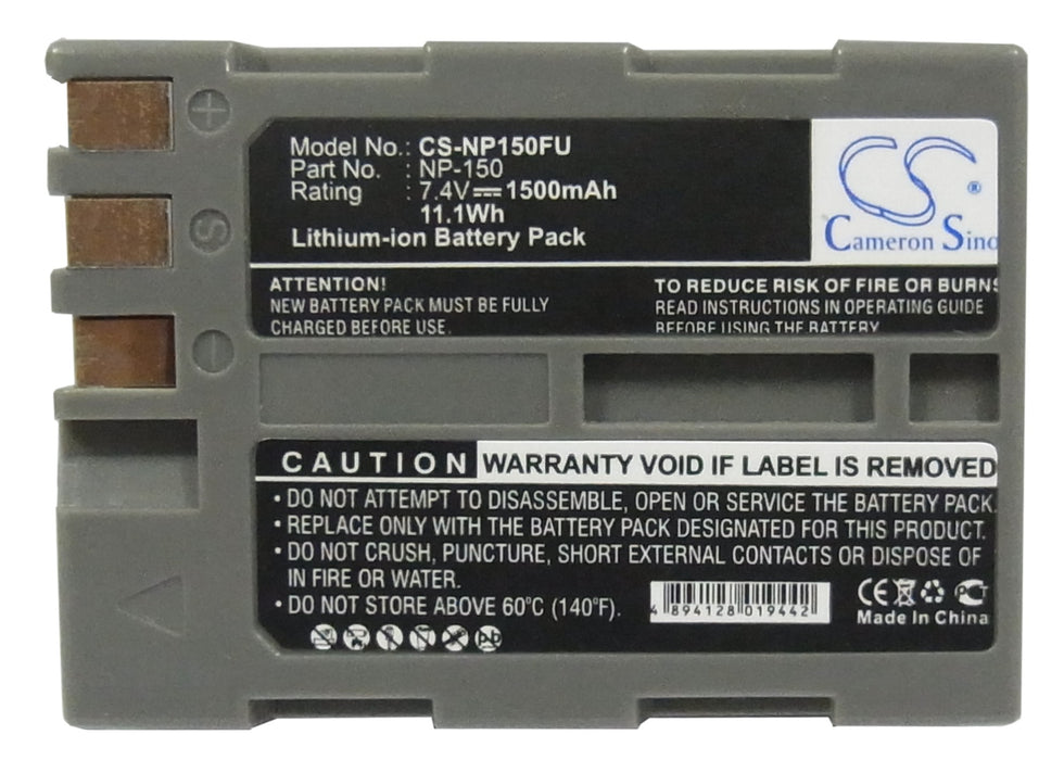 CS-NP150FU : Battery for Fujifilm FinePix S5 pro, BC-150, IS Pro - Replaces Fujifilm NP-150, BC-150