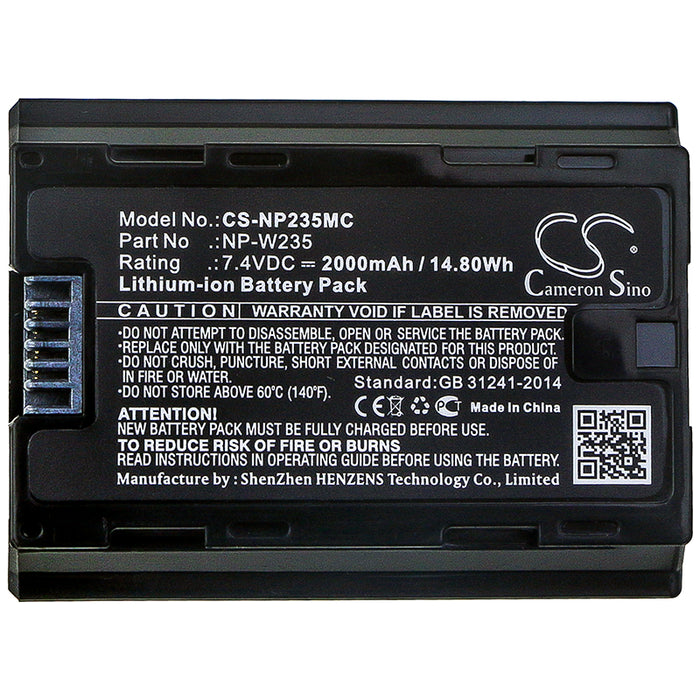 CS-NP235MC : Battery for Fujifilm X-T4, GFX100S, GFX50S II and others - Replaces Fujifilm NP-W235