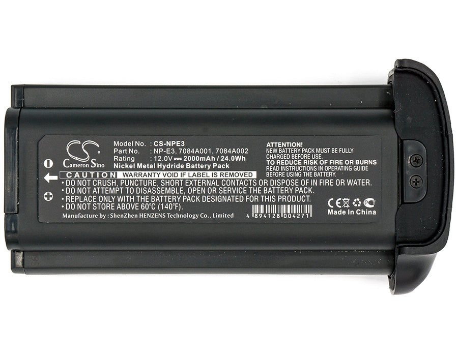 CS-NPE3 : Battery for Canon EOS 1D, EOS 1D Mark II, EOS 1D Mark II N and others - Replaces Canon NP-E3, 7084A001, 7084A002