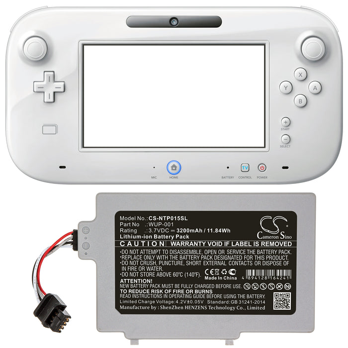 CS-NTP015SL : Battery for Nintendo Wii U GamePad WUP-001 - Replaces Nintendo WUP-001