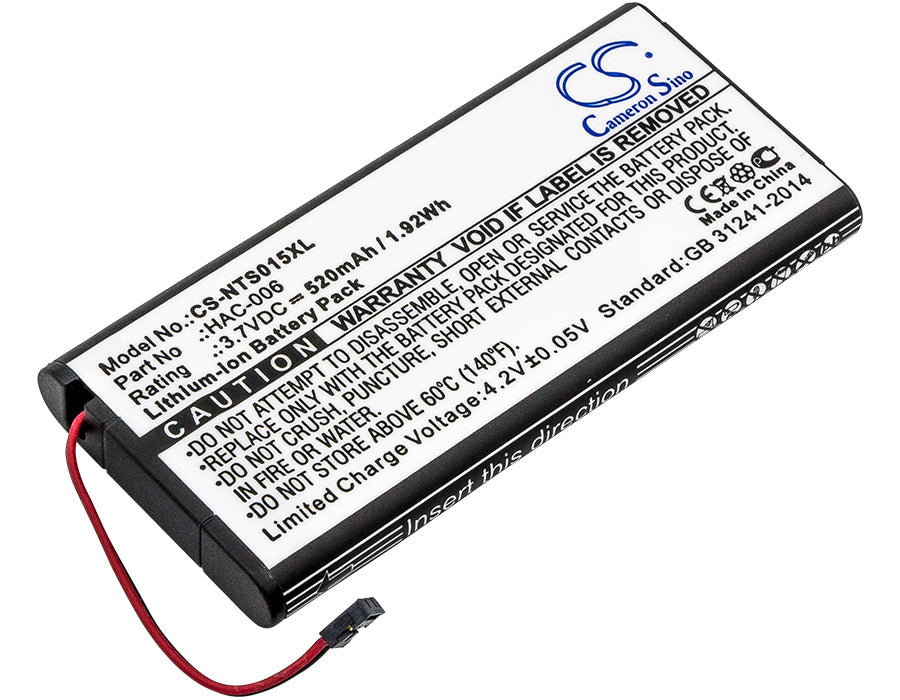 CS-NTS015XL : Battery for Nintendo Switch Controller, HAC-015, HAC-016 and others - Replaces Nintendo HAC-006, HAC-BPJPA-C0