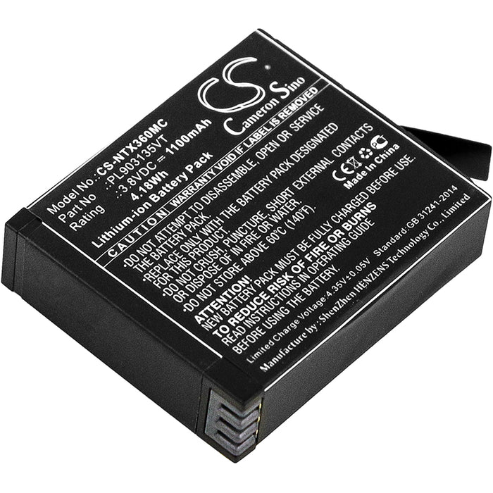 CS-NTX360MC : Battery for Insta360 One X - Replaces Insta360 PL903135VT, PL903135VT-S01