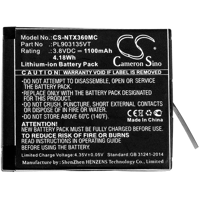 CS-NTX360MC : Battery for Insta360 One X - Replaces Insta360 PL903135VT, PL903135VT-S01