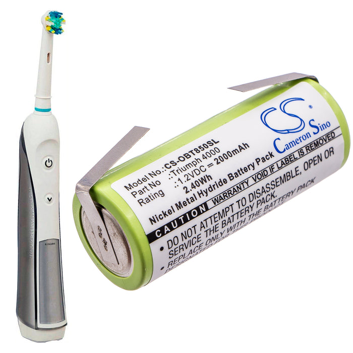 CS-OBT850SL : Battery for Oral-B Triumph 4000 - Replaces Oral-B 3761, 3762, 3745