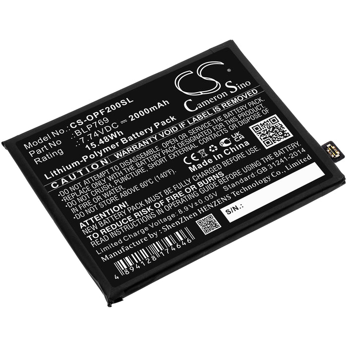 CS-OPF200SL : Battery for OPPO Find X2, PDEM10 - Replaces OPPO BLP769