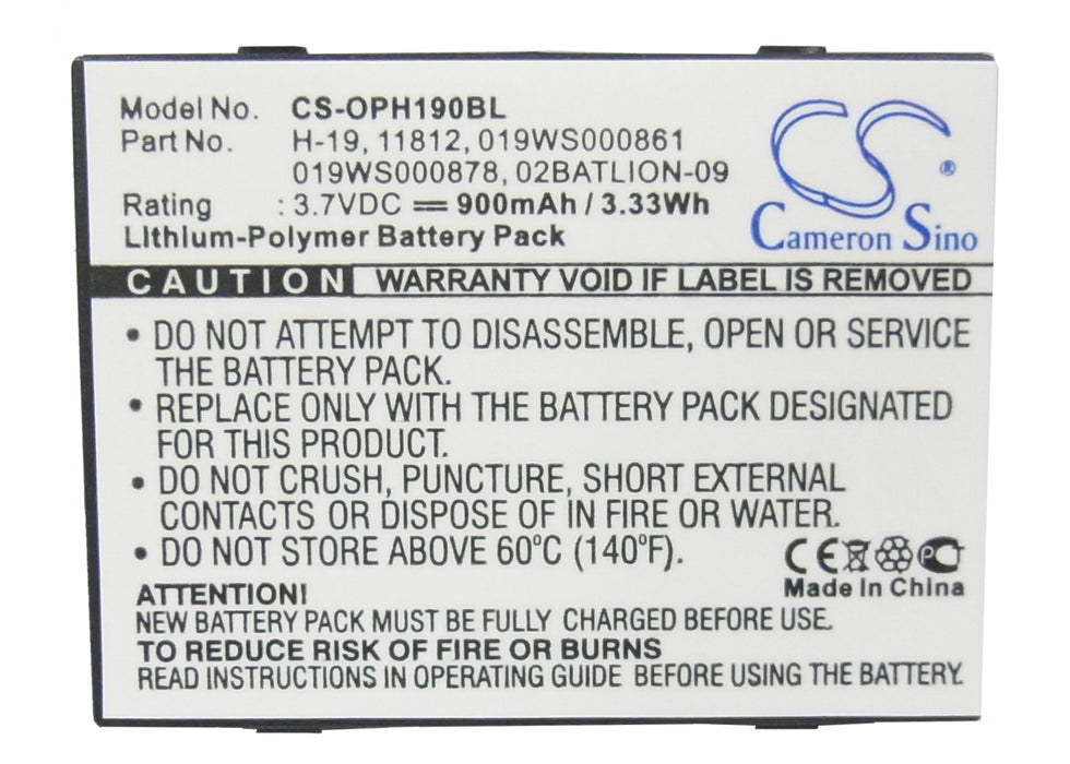 CS-OPH190BL : Battery for Opticon H-19, H-19a, H-19d and others - Replaces Opticon H-19, 11812, 019WS000861 and others