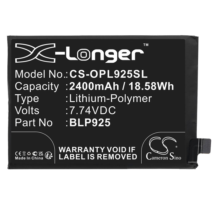 CS-OPL925SL : Battery for Oneplus 10R, 10R 5G 2022, 10R 5G 2022 150W and others - Replaces Oneplus BLP925