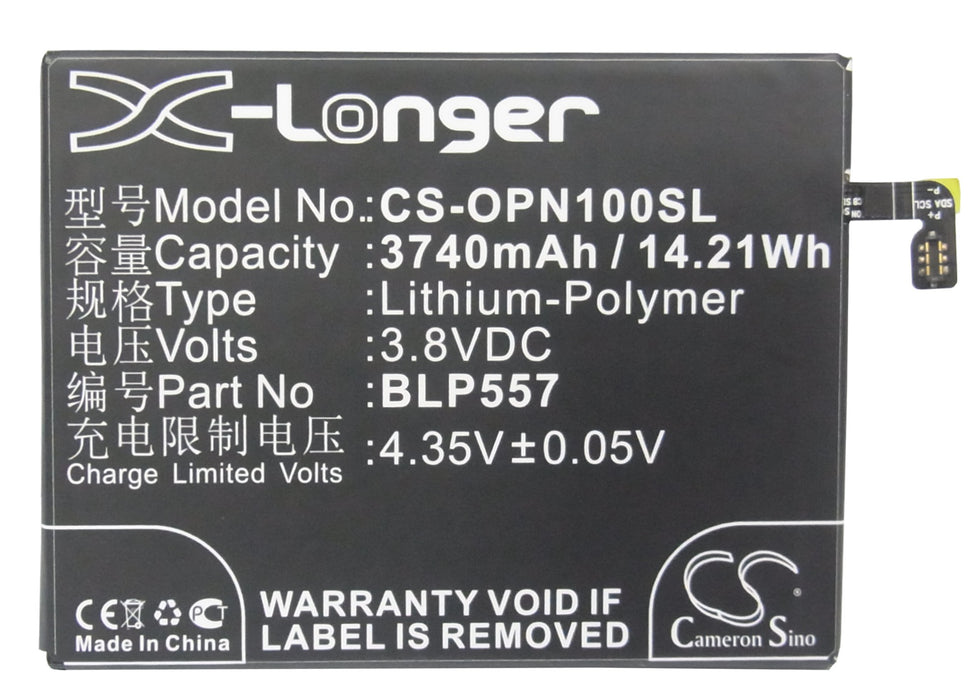 CS-OPN100SL : Battery for OPPO N1, N1T, N1W - Replaces OPPO BLP557