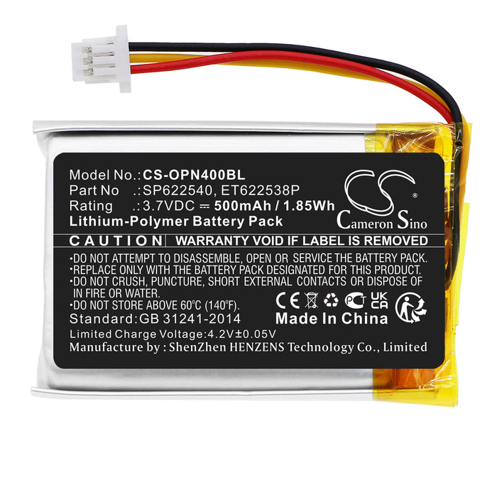 CS-OPN400BL : Battery for Opticon OPN-4000i, OPN-4000n - Replaces Opticon SP622540, ET622538P