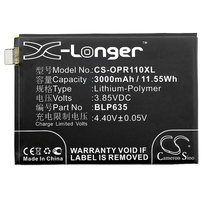 CS-OPR110XL : Battery for OPPO R11 - Replaces OPPO BLP635