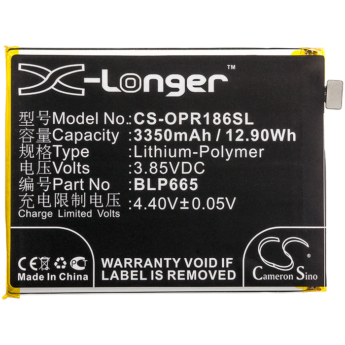 CS-OPR186SL : Battery for OPPO Realme 1, CPH1861, CPH1859 and others - Replaces OPPO BLP665