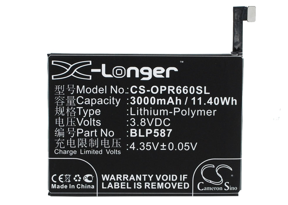 CS-OPR660SL : Battery for OPPO R6607, U3 - Replaces OPPO BLP585