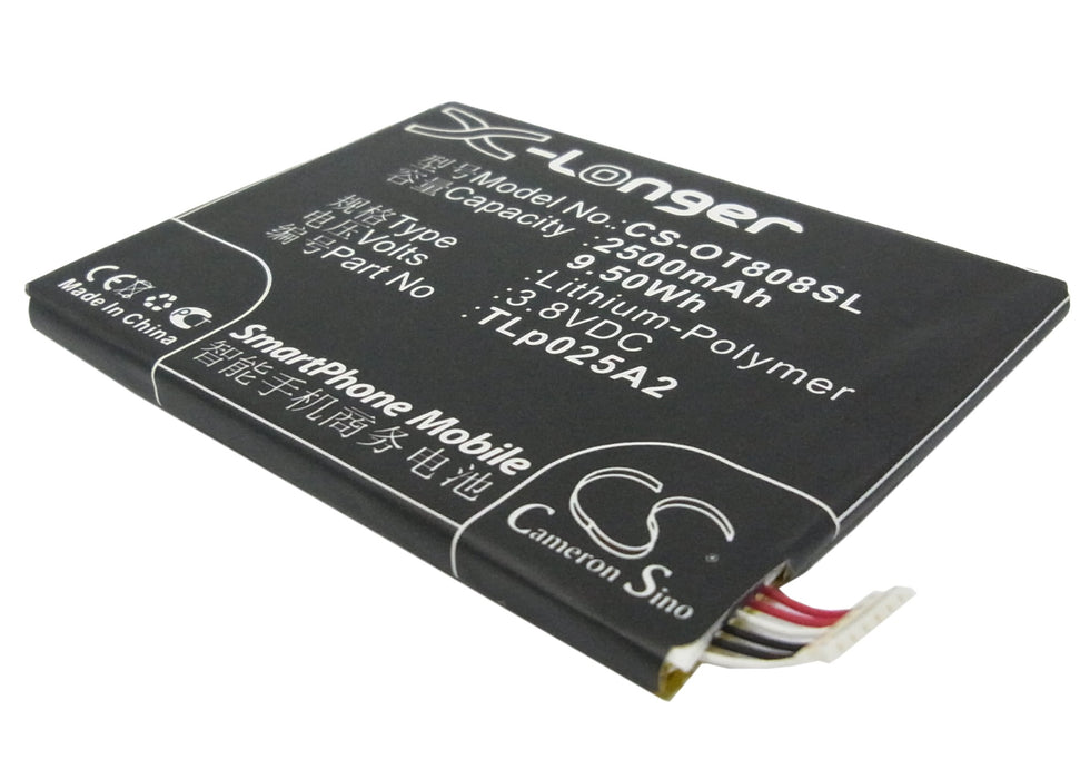 CS-OT808SL : Battery for Alcatel OT-8008D, One Touch Scribe HD, OT-8008X and others - Replaces Alcatel TLp025A2, TLp025A4, CAC2500013C2