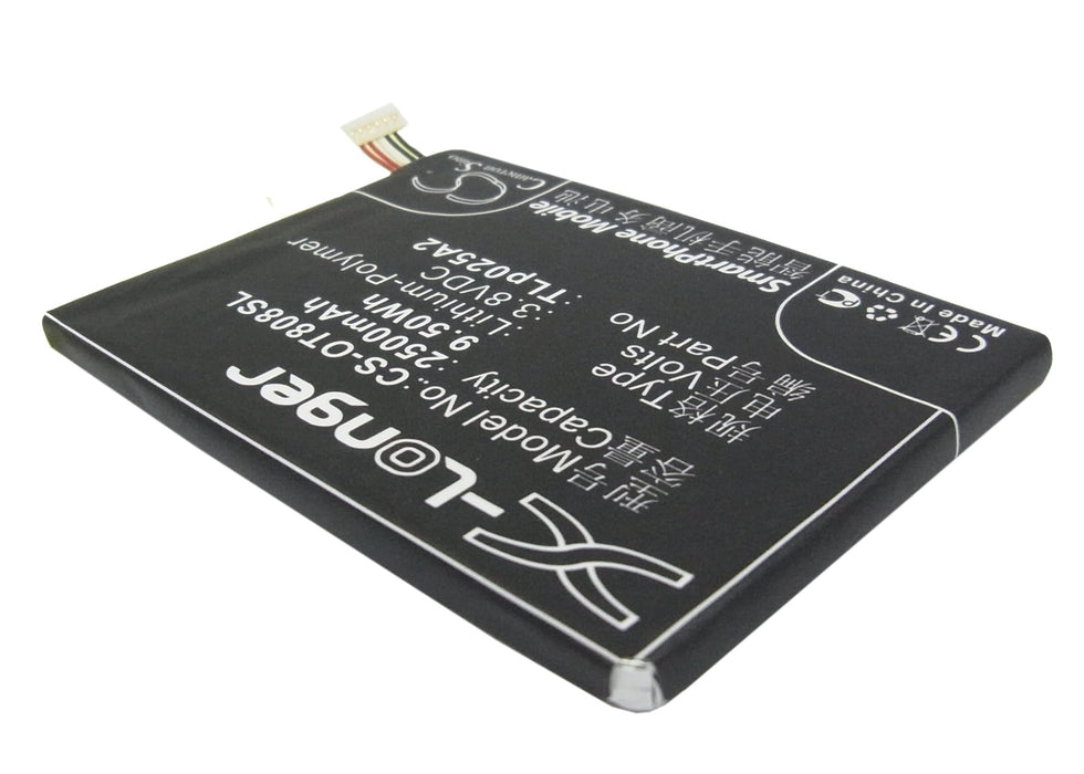 CS-OT808SL : Battery for Alcatel OT-8008D, One Touch Scribe HD, OT-8008X and others - Replaces Alcatel TLp025A2, TLp025A4, CAC2500013C2