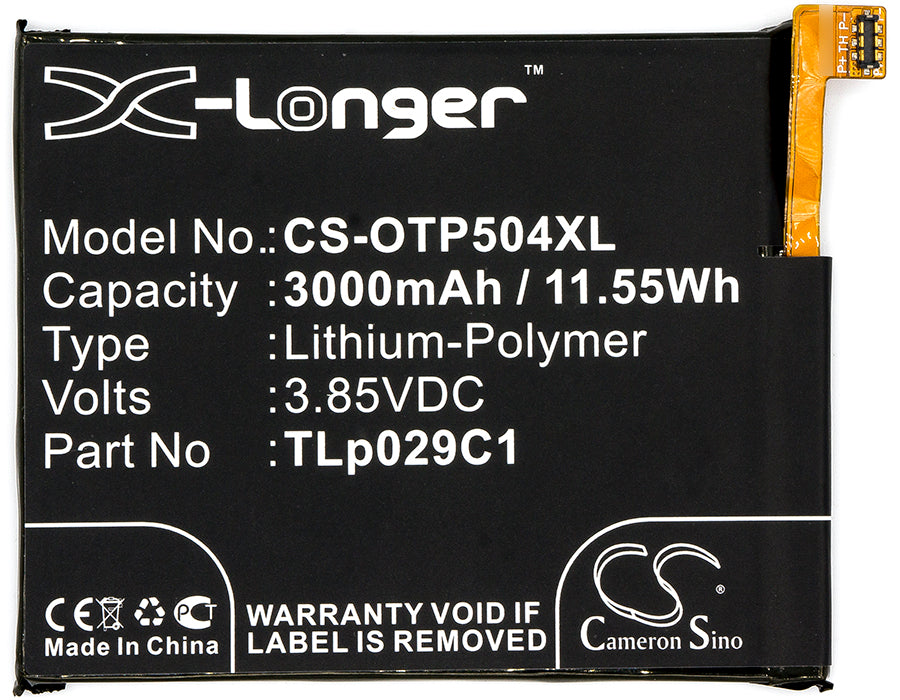 CS-OTP504XL : Battery for T-Mobile Revvl, OT-5049W - Replaces Alcatel TLp029C1