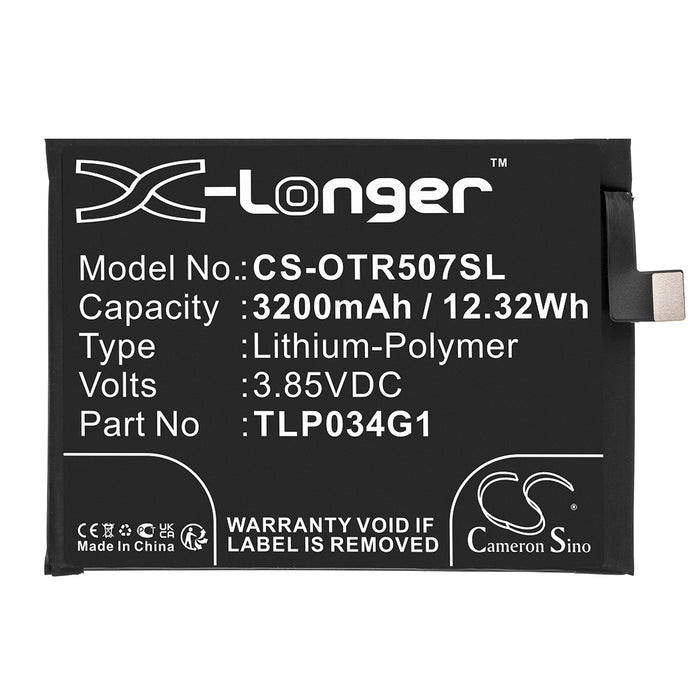 CS-OTR507SL : Battery for Alcatel OT-5007S - Replaces Alcatel TLP034G1
