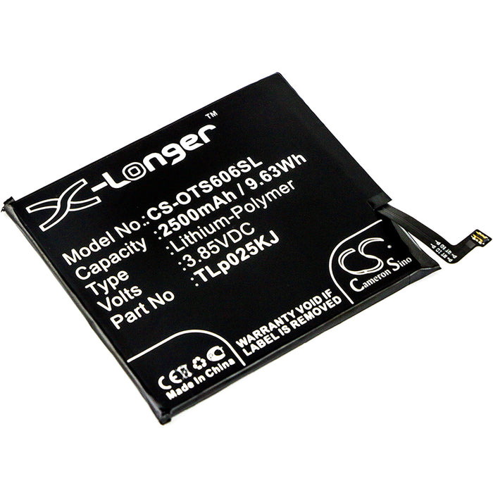 CS-OTS606SL : Battery for Alcatel One Touch Idol 5S, One Touch Idol 5S LTE, OT-6060S and others - Replaces Alcatel TLp025K1, TLp025KJ