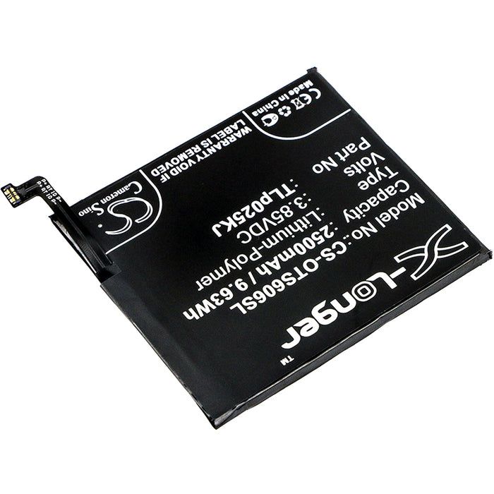 CS-OTS606SL : Battery for Alcatel One Touch Idol 5S, One Touch Idol 5S LTE, OT-6060S and others - Replaces Alcatel TLp025K1, TLp025KJ