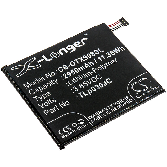 CS-OTX908SL : Battery for Alcatel TIM XL 2018, A3A XL 4G, OT-5099T and others - Replaces Alcatel TLp030JC, CAC3000034CC