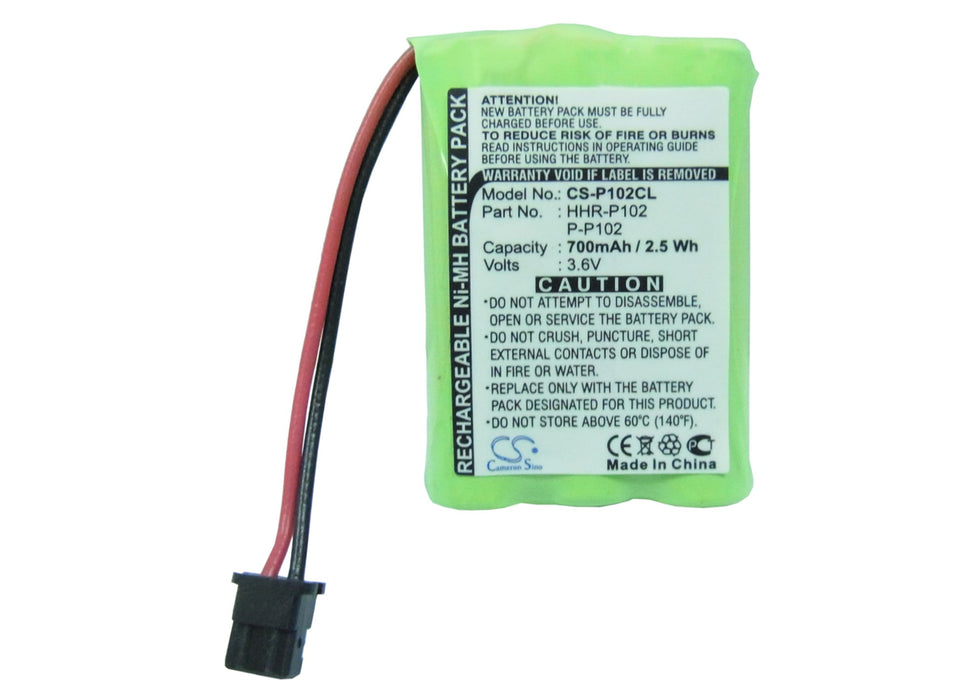 CS-P102CL : Battery for Radio Shack 23-961, 43-3529, 43-3538 and others - Replaces Radio Shack HHR-P102, P-P102, TYPE 22 and others
