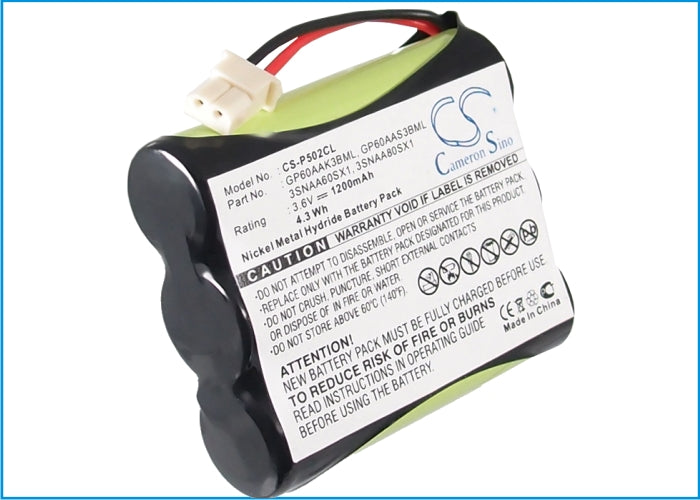 CS-P502CL : 3.6v 1200mAh NiMH battery for Cordless Phones, Multi-Fit (see list)