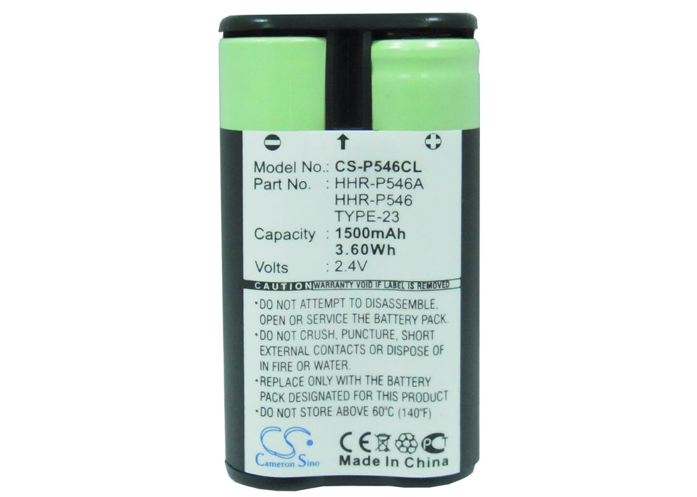 CS-P546CL : Battery for Radio Shack 23-272, 43-3520, 43-3521 and others - Replaces Radio Shack HHR-P546, HHR-P546A, TYPE 23 and others