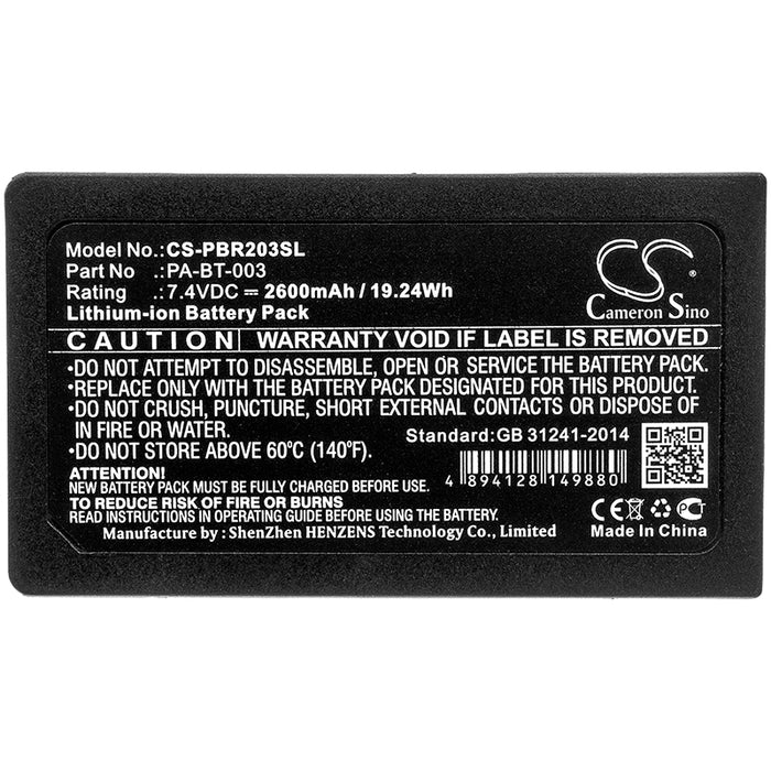 CS-PBR203SL : Battery for Brother RJ-2030, RJ-2050, RJ-2140 and others - Replaces Brother PA-BT-003