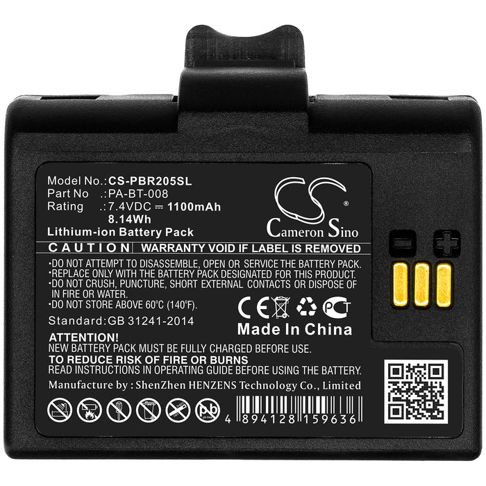 CS-PBR205SL : Battery for Brother RJ-2035B, RJ-2055WB - Replaces Brother PA-BT-008