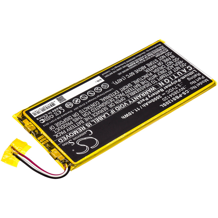 CS-PBS120SL : Battery for PBS KIDS PBSKD12, PBKRWM5410, KIDS 7" Pad - Replaces PBS NV3854120