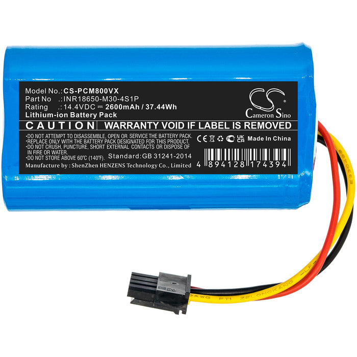 CS-PCM800VX : Battery for Proscenic M8, M8 Pro - Replaces Proscenic INR18650-M30-4S1P, T-4S1P-B-U21