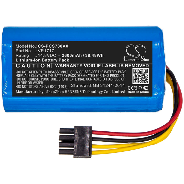 CS-PCS780VX : Battery for SUZUKA KAKA P2 - Replaces Proscenic VR1717, VR1717