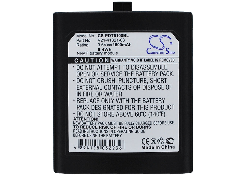 CS-PDT6100BL : Battery for Symbol PDT6100, PDT6140, PDT6142 and others - Replaces Symbol 21-41321-03, SM-6100M, 21-33061-01 and others