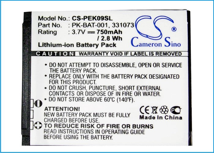 CS-PEK09SL : Battery for Peek Pronto, 9 - Replaces Peek PK-BAT-001, 331073
