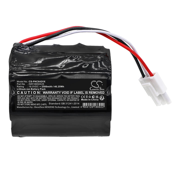 CS-PHC642VX : Battery for Philips FC6401, FC6402, PowerPro Aqua Stick vacuum cleaner and others - Replaces Philips INR18650X25