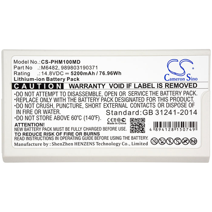 CS-PHM100MD : Battery for Philips Defibrillator DFM100, Defibrillator DFM-100, Efficia DFM100 - Replaces Philips M6482, 9898031903, 989503190371 and others