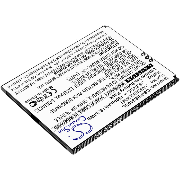 CS-PHS310SL : Battery for Philips Xenium CTS310X, Xenium S310X - Replaces Philips AB2000LWMT