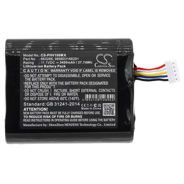 CS-PHV100MX : Battery for Philips SureSigns VM1 portable monitor, Vsi, VS2+ monitors and others - Replaces Philips 863266, 989803166291, 453564243501 and others