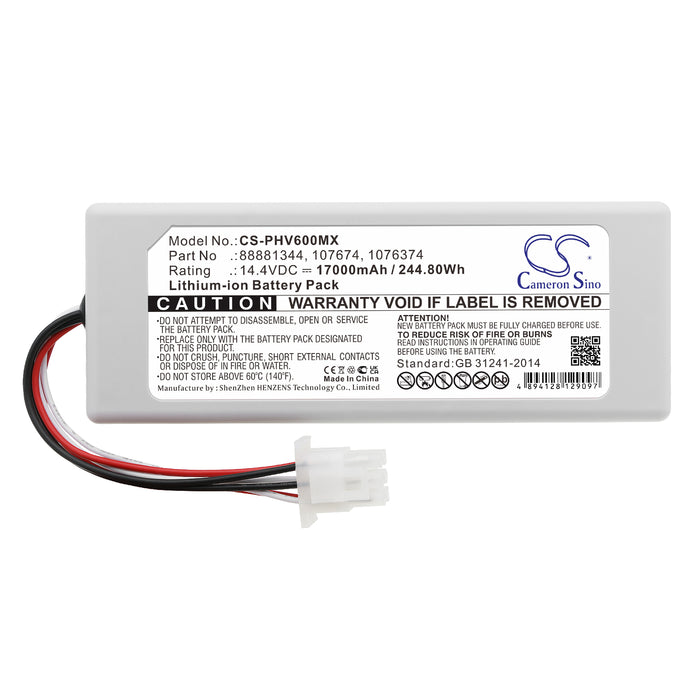 CS-PHV600MX : Battery for Philips Respirateur V60, Respirateur V60S, Respironics V60 and others - Replaces Philips 88881344, 107674, 1076374 and others