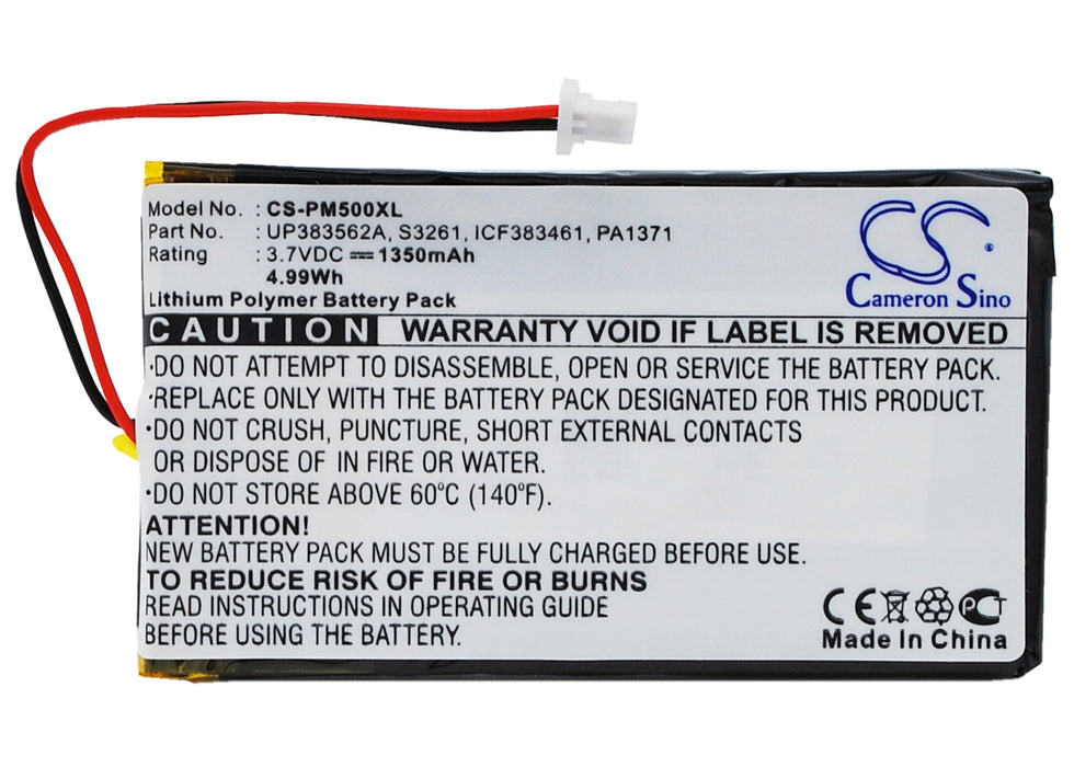 CS-PM500XL : Battery for Palm M515, M500, M505 - Replaces Palm UP383562A, S3261, ICF383461 and others