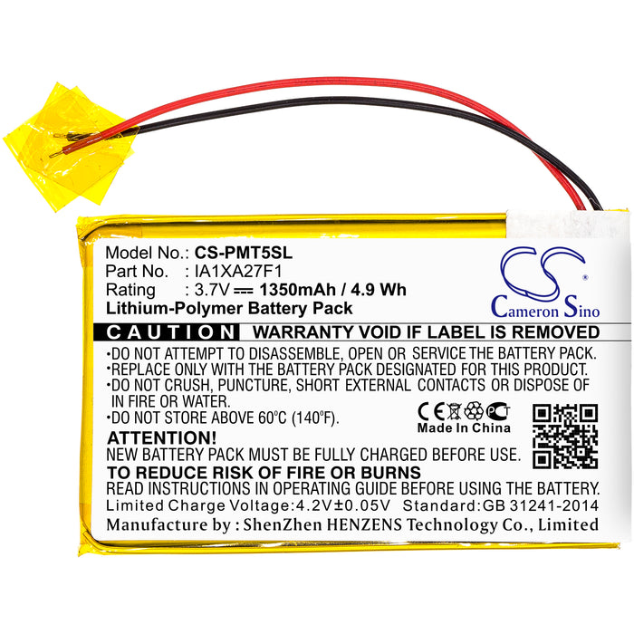 CS-PMT5SL : Battery for Palm Tungsten T5 - Replaces Palm IA1XA27F1