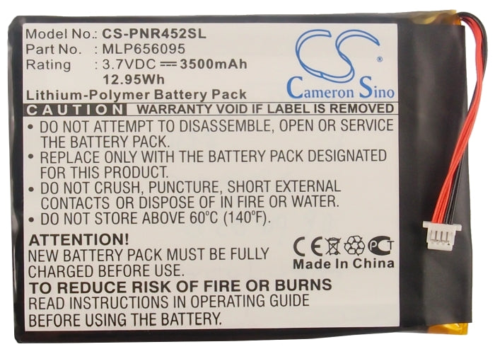 CS-PNR452SL : Battery for Pandigital R70F452, R70A200, R70B200 and others - Replaces Pandigital MLP656095