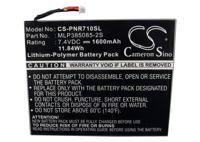 CS-PNR710SL : Battery for Pandigital Multimedia Novel 7", PRD07T10WWH7, R70D200 and others - Replaces Pandigital MLP385085-2S