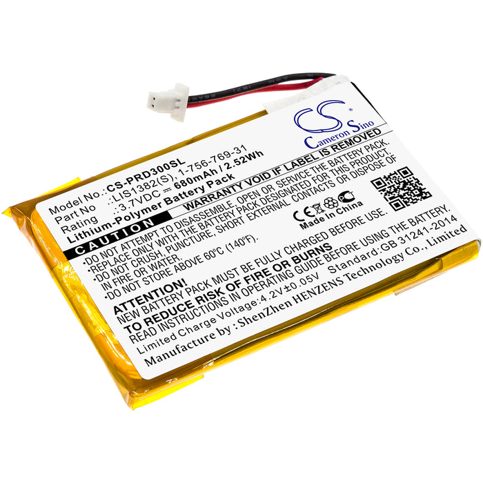 CS-PRD300SL : Battery for Sony PRS-300, PRS-300SC, PRS-300RC and others - Replaces Sony LIS1382(S), 1-756-769-31, 9702A50844 and others