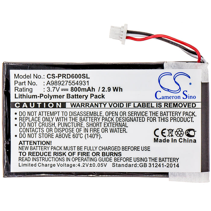 CS-PRD600SL : Battery for Sony PRS-600, PRS-600/RC, PRS-600/BC - Replaces Sony A98927554931, A98941654402